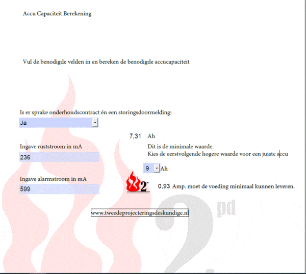 Accuberekening voor oplevering