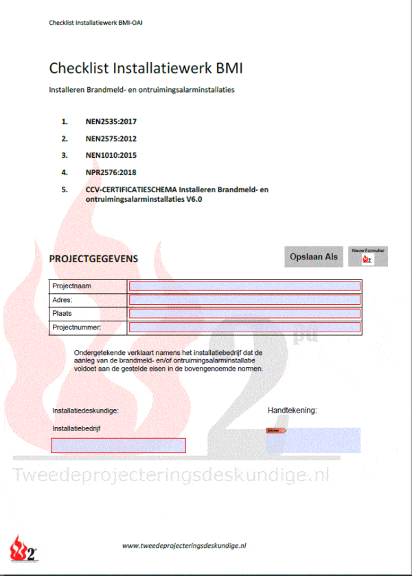 Bedrijfseigen registratielijst installeren